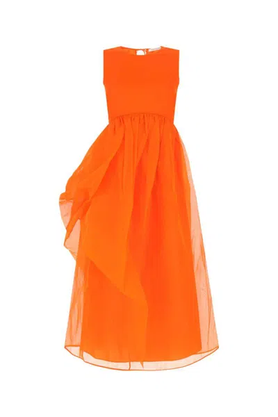 Cecilie Bahnsen Orange Cotton Dress
