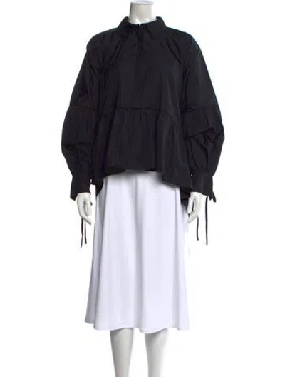 Pre-owned Cecilie Bahnsen Long Sleeve Blouse In Black