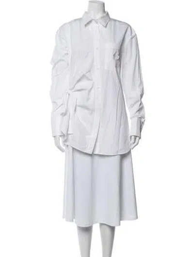 Pre-owned Cecilie Bahnsen Long Sleeve Blouse In White