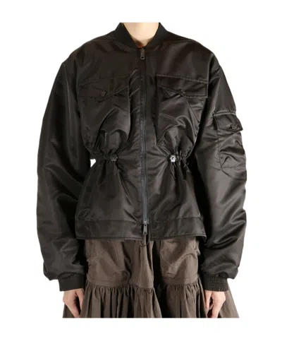 Cecilie Bahnsen Long Sleeve Cotton Coat In Black