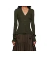 Cecilie Bahnsen Khaki Bessie Cardigan In Black