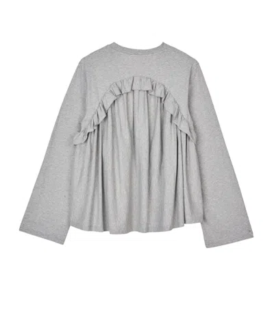 Cecilie Bahnsen Long-sleeved T-shirt In Gray