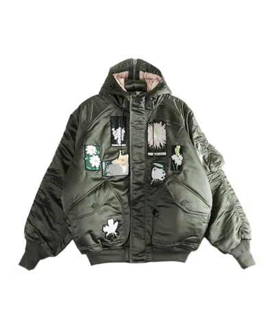 Cecilie Bahnsen Long-sleeved Cotton-padded Jacket In Green