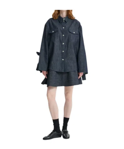 Cecilie Bahnsen Long-sleeved Shirt In Blue