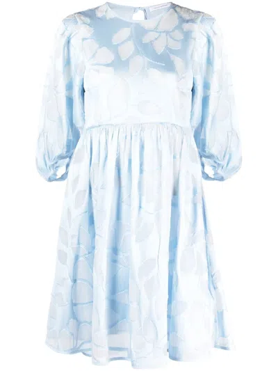 Cecilie Bahnsen Mabel Puff-sleeve Dress In Blue