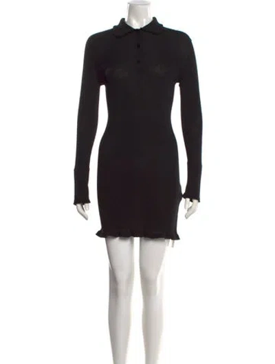 Pre-owned Cecilie Bahnsen Merino Wool Mini Dress W/ Tags In Black
