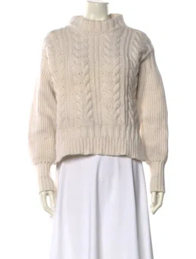 Pre-owned Cecilie Bahnsen Merino Wool Mock Neck Sweater In Neutral