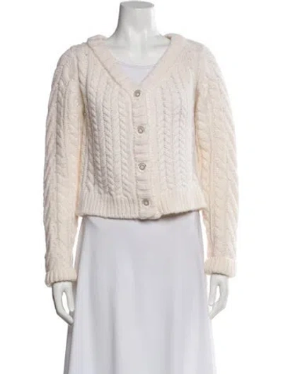 Pre-owned Cecilie Bahnsen Merino Wool V-neck Sweater W/ Tags In Neutral