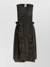 Cecilie Bahnsen Sleeveless Green Dress With Ruched Detailing In Brown