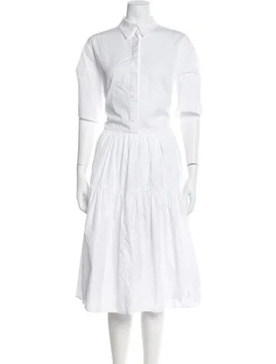 Pre-owned Cecilie Bahnsen Midi Length Dress In White