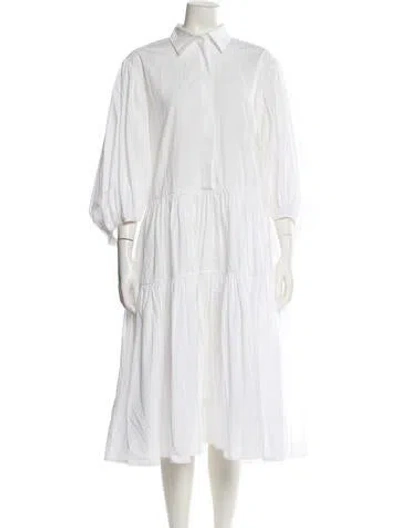 Pre-owned Cecilie Bahnsen Midi Length Dress In White