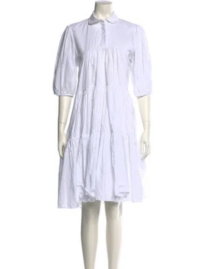Pre-owned Cecilie Bahnsen Midi Length Dress In White