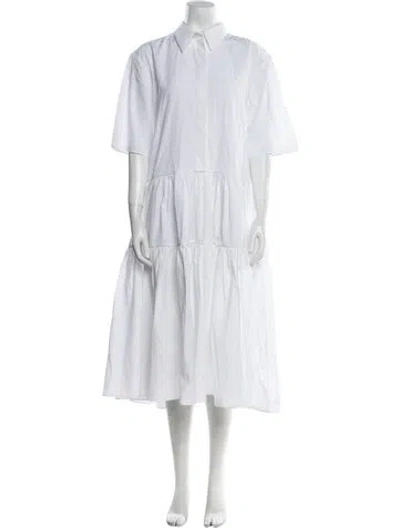 Pre-owned Cecilie Bahnsen Midi Length Dress In White