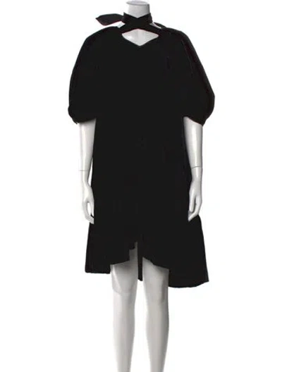 Pre-owned Cecilie Bahnsen Mock Neck Knee-length Dress In Black