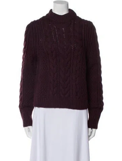 Pre-owned Cecilie Bahnsen Mock Neck Sweater In Burgundy