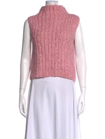 Pre-owned Cecilie Bahnsen Mock Neck Sweater In Pink