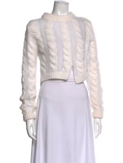 Pre-owned Cecilie Bahnsen Mock Neck Sweater In White