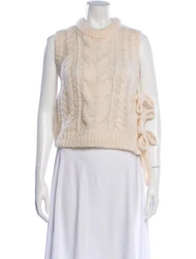 Pre-owned Cecilie Bahnsen Mohair Crew Neck Sweater In Neutral