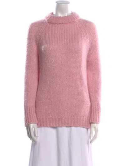 Pre-owned Cecilie Bahnsen Mohair Mock Neck Sweater In Pink