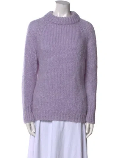 Pre-owned Cecilie Bahnsen Mohair Mock Neck Sweater In Purple