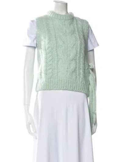 Pre-owned Cecilie Bahnsen Mohair Mock Neck Sweater W/ Tags In Green