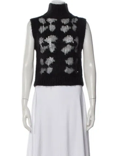 Pre-owned Cecilie Bahnsen Mohair Patterned Sweater In White