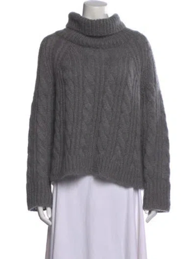 Pre-owned Cecilie Bahnsen Mohair Turtleneck Sweater In Gray