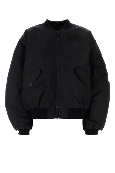 Cecilie Bahnsen Nylon Bomber Jacket With Cupro Lining In Black