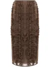 Cecilie Bahnsen Ocean Midi Skirt In Brown