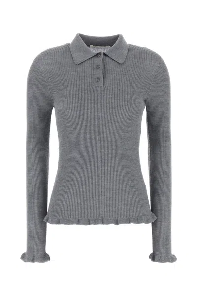 Cecilie Bahnsen Oda Top Lightweight Knit Grey Melange-m Nd  Female