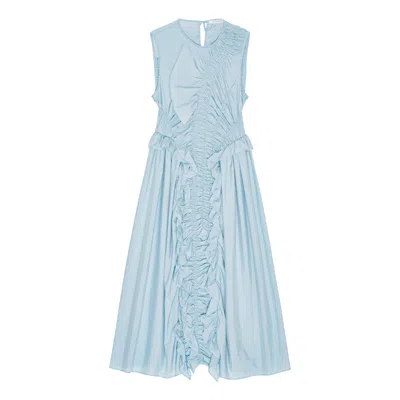 Cecilie Bahnsen Ole Dress Shiki Light Taffeta In Blue