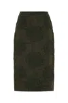 Cecilie Bahnsen Allegra Skirt With Floral Pattern And Ruched Detail In Green