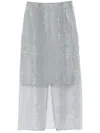 Cecilie Bahnsen Gray Olympia Midi Skirt In Grey