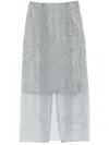Cecilie Bahnsen Gray Olympia Midi Skirt In Grey