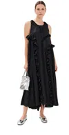 Cecilie Bahnsen Opal Ruffle Silk Satin Dress In Black