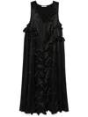 Cecilie Bahnsen Opal Ruffle Silk Satin Dress In Black
