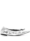Cecilie Bahnsen Women's Orbella Metallic-taffeta Ballet Flat In Silver