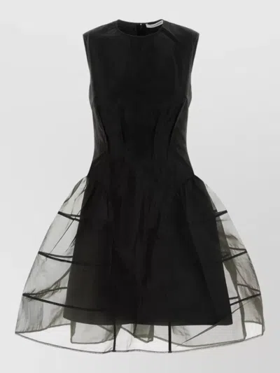 Cecilie Bahnsen Organza Mini Dress Fitted Bodice Flare In Black