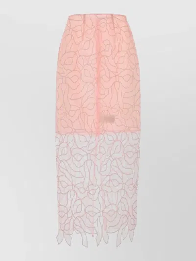 Cecilie Bahnsen Organza Skirt High Waist Layered Bow In Pink