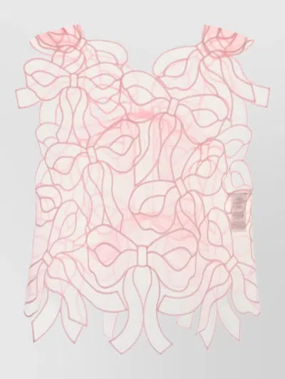 Cecilie Bahnsen Organza Top Bow Detail Sheer Layering In Pink