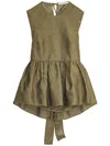 Cecilie Bahnsen Peplum Hem Bow-detail Top In Green