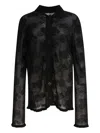 Cecilie Bahnsen Sheer Floral Collared Neck Long Sleeves In Black