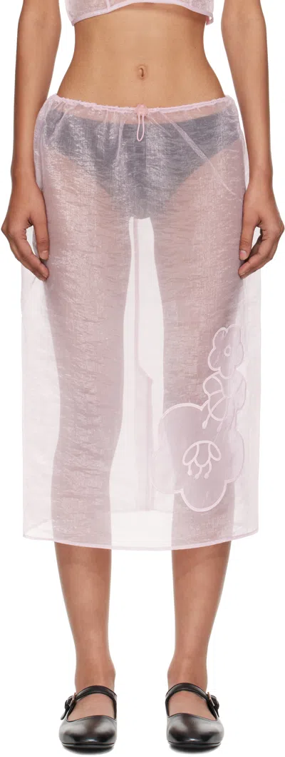 CECILIE BAHNSEN PINK BAMBI MIDI SKIRT