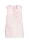 Cecilie Bahnsen Sheer Fabric Floral Embroidery Sleeveless Top In Pink