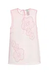 Cecilie Bahnsen Sheer Fabric Floral Embroidery Sleeveless Top In Pink