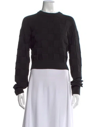 Pre-owned Cecilie Bahnsen Plaid Print Crew Neck Sweater In Black