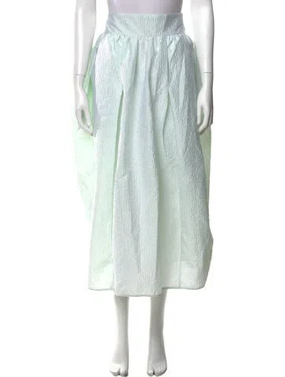 Pre-owned Cecilie Bahnsen Pleated Accents Long Skirt In Green