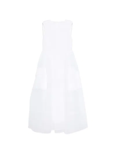 Cecilie Bahnsen Pocket Plumeria Petit Dress In White