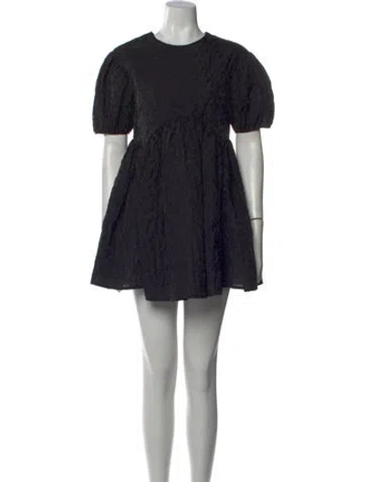 Pre-owned Cecilie Bahnsen Printed Mini Dress In Black