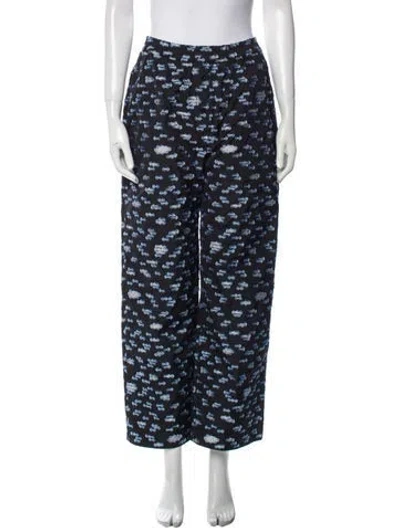 Pre-owned Cecilie Bahnsen Printed Wide Leg Pants W/ Tags In Black